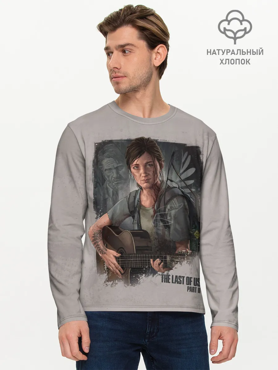 Мужской лонгслив базовый / Элли с гитарой