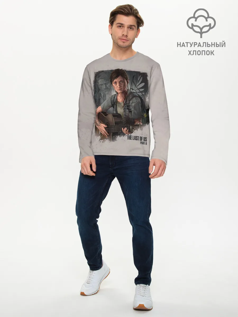 Мужской лонгслив базовый / Элли с гитарой