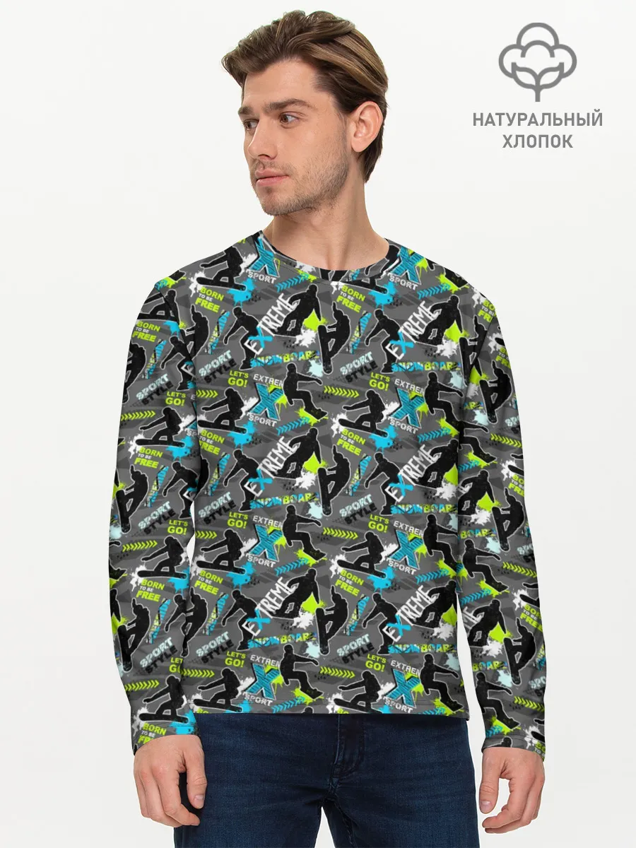 Мужской лонгслив базовый / Сноуборд