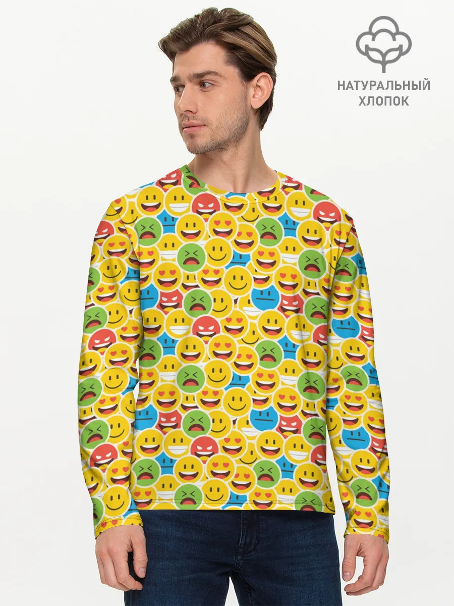 Мужской лонгслив базовый / Смайлики