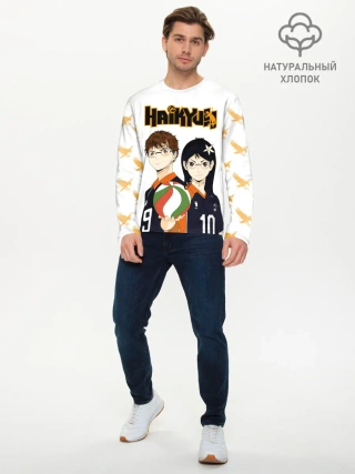 Мужской лонгслив базовый / Майкл и Лили в роли персонажей Haikyuu!!