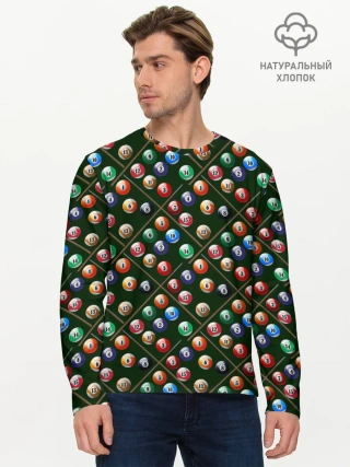 Мужской лонгслив базовый / Бильярд