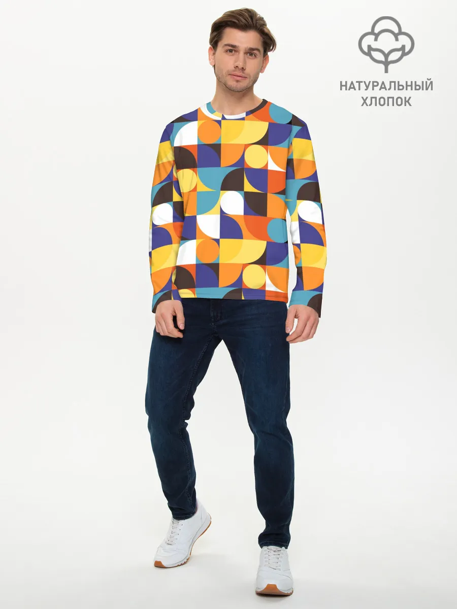 Мужской лонгслив базовый / Геометрия
