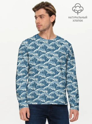 Мужской лонгслив базовый / Волны