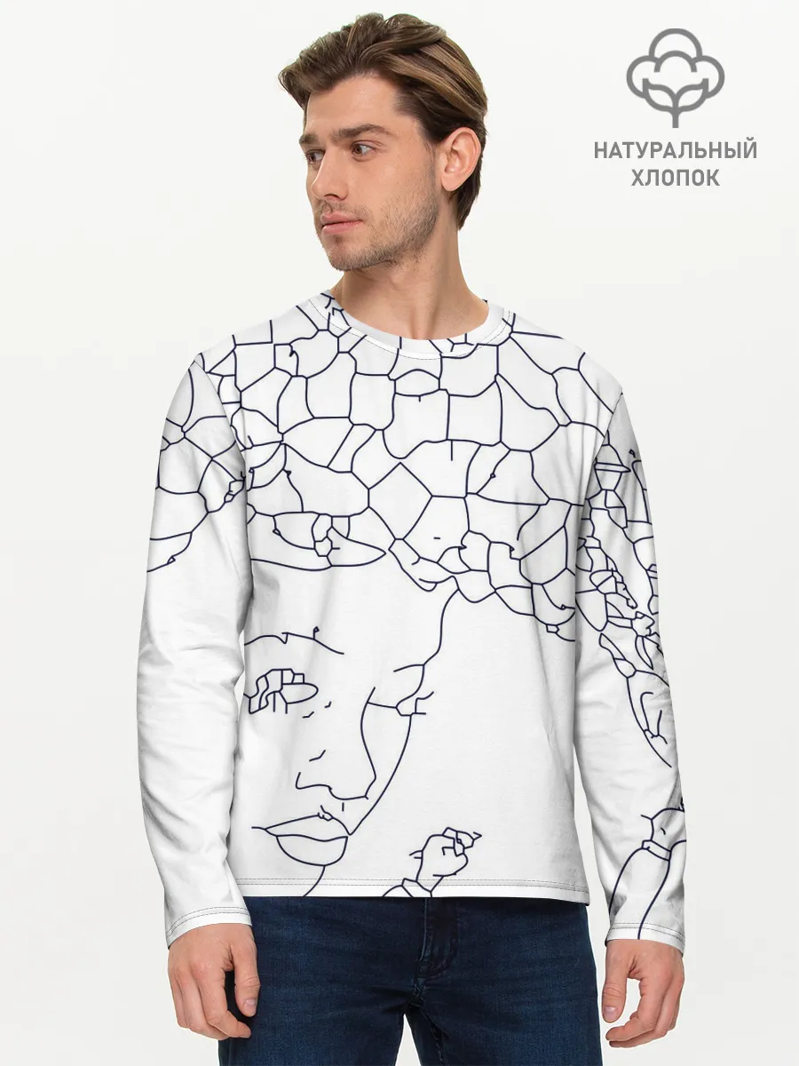 Мужской лонгслив базовый / Афро абстракция