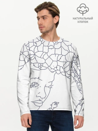 Мужской лонгслив базовый / Афро абстракция