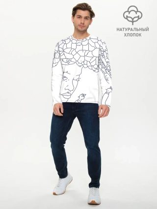 Мужской лонгслив базовый / Афро абстракция
