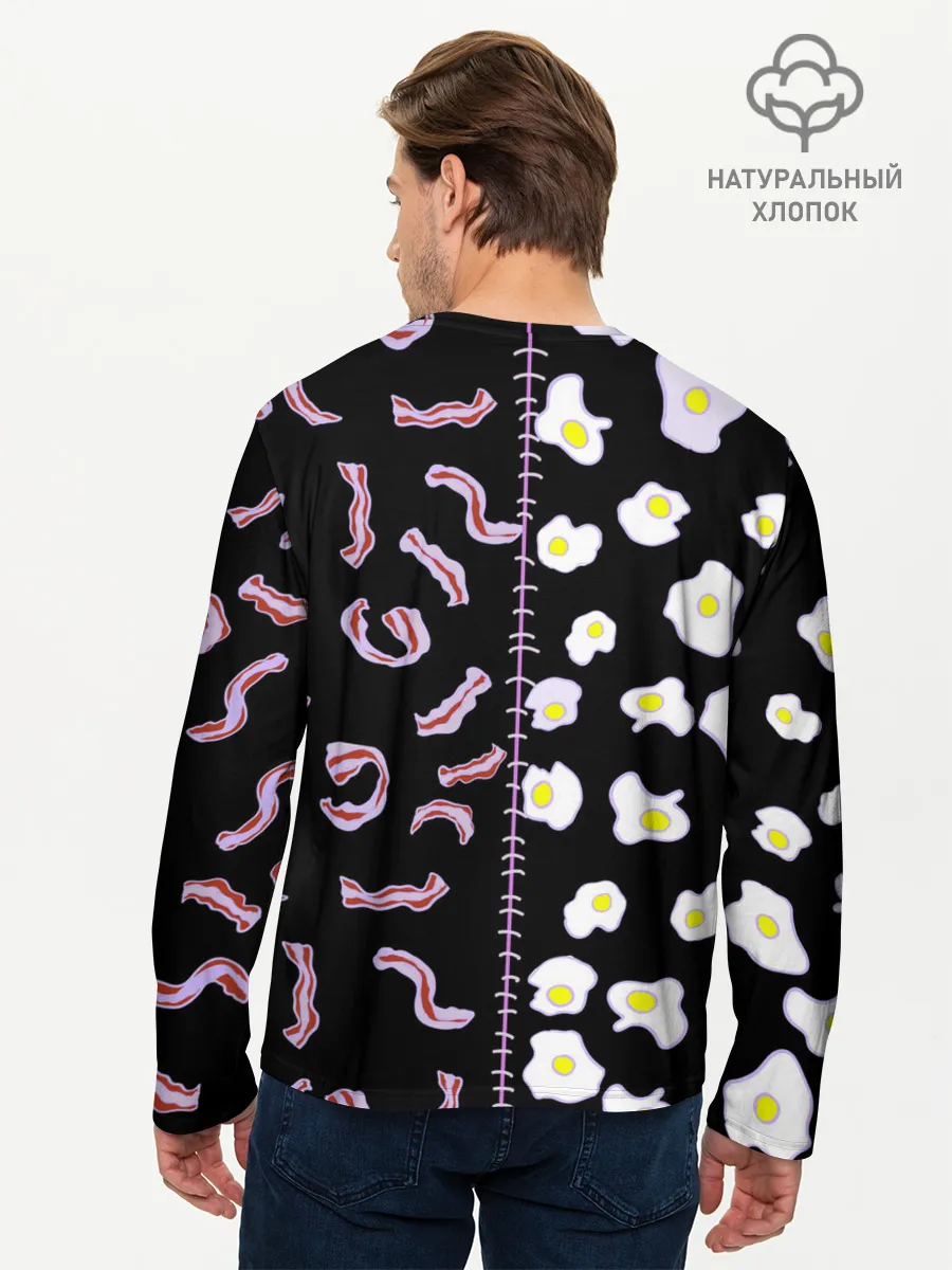 Мужской лонгслив базовый / Яичница с беконом