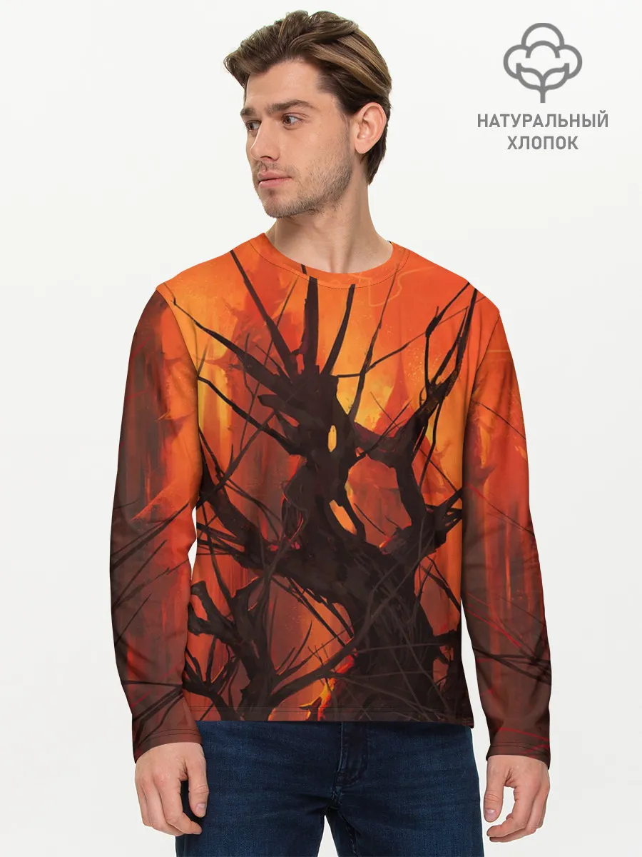 Мужской лонгслив базовый / ДРЕВО ХАОС 3D