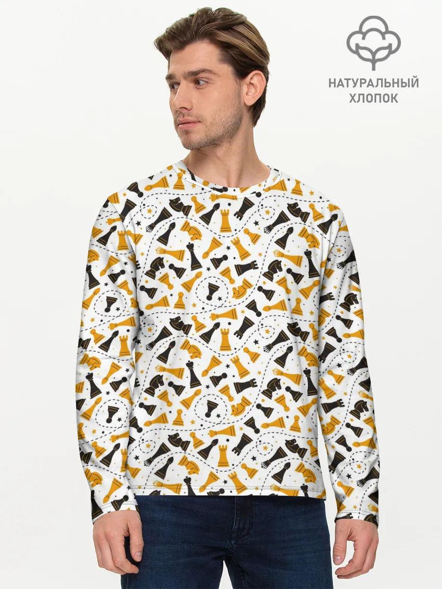 Мужской лонгслив базовый / Шахматные Фигуры