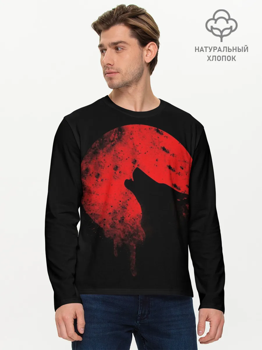 Мужской лонгслив базовый / Wolf 3D