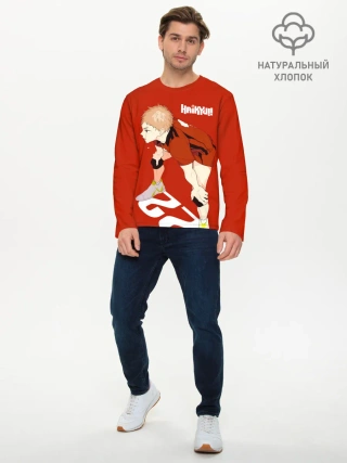 Мужской лонгслив базовый / Мориске Яку старшая Некома