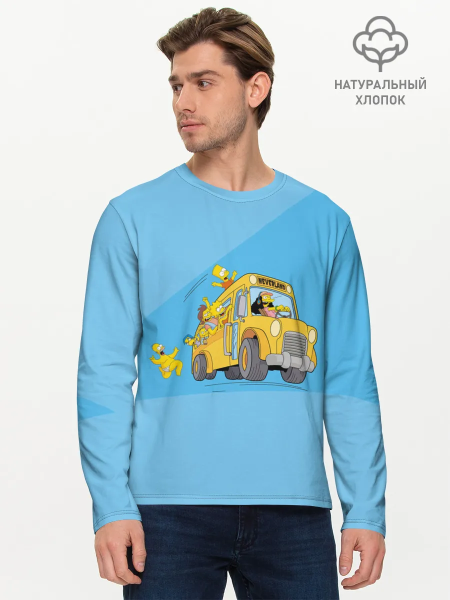 Мужской лонгслив базовый / Автобус в Неверленд