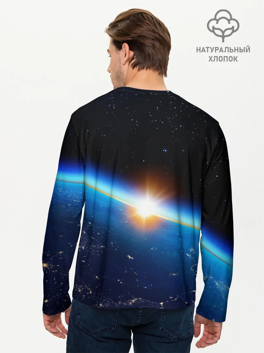 Мужской лонгслив базовый / КОСМИЧЕСКИЙ РАССВЕТ 3D