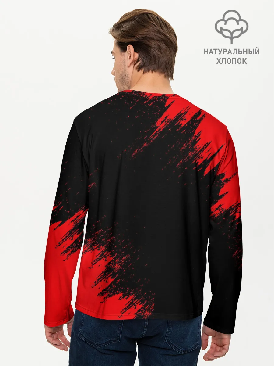 Мужской лонгслив базовый / БЕРСЕРК лого и надпись