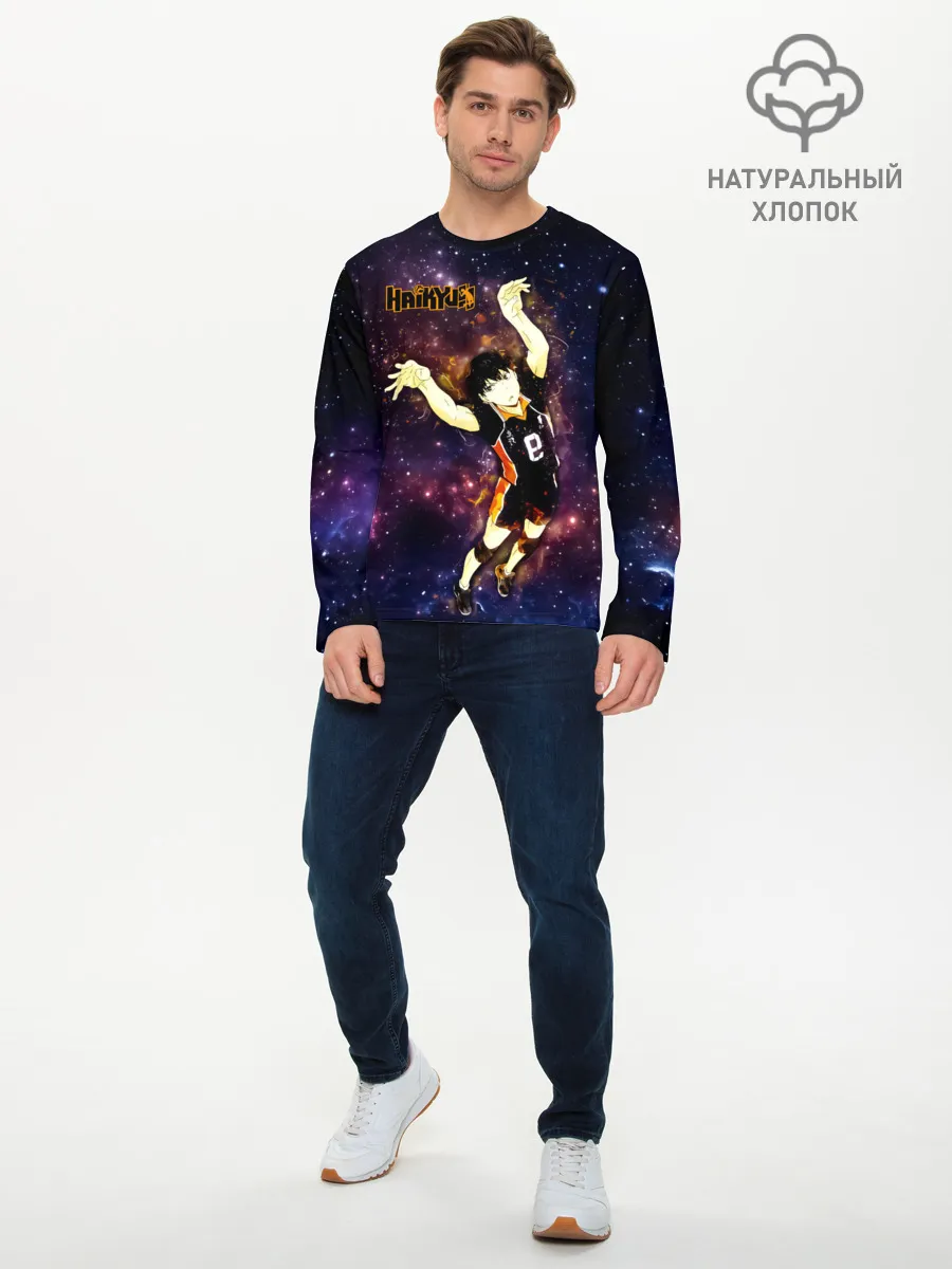 Мужской лонгслив базовый / Космический Тобио Кагеяма Haikyuu!!