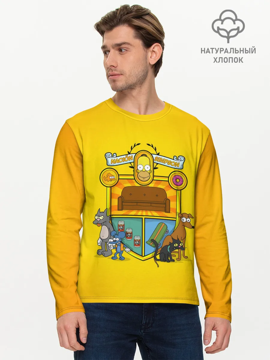 Мужской лонгслив базовый / Simpsons nation