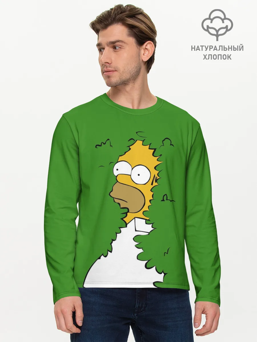 Мужской лонгслив базовый / Мем с Гомером