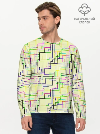 Мужской лонгслив базовый / Geometric Color