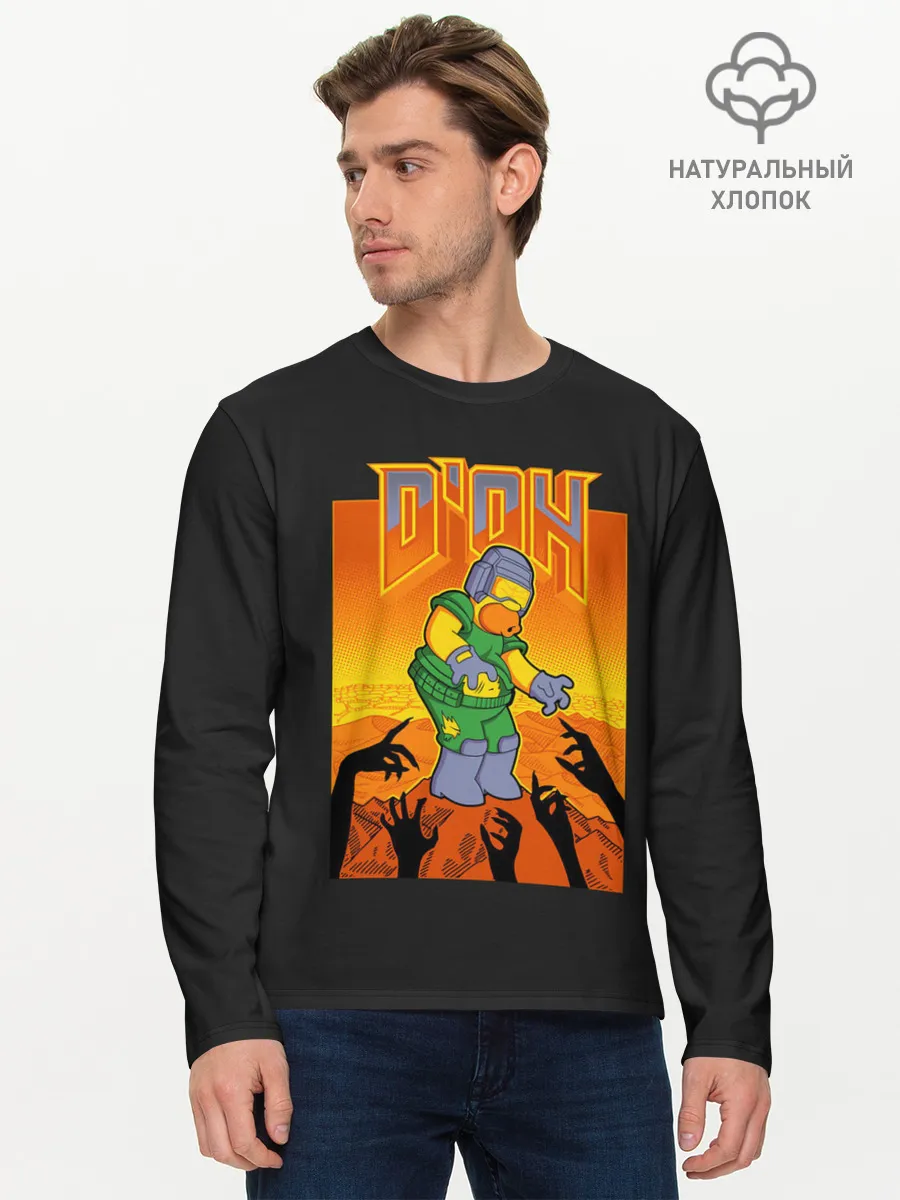 Мужской лонгслив базовый / Doom x Simpsons