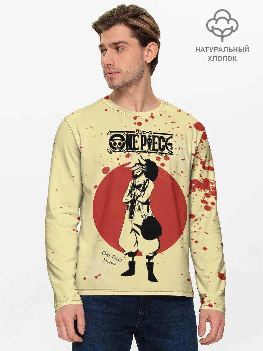 Мужской лонгслив базовый / Усопп One Piece. Большой куш