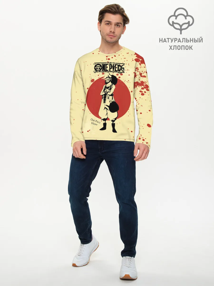 Мужской лонгслив базовый / Усопп One Piece. Большой куш