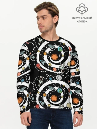 Мужской лонгслив базовый / Космический астронавт