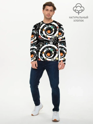 Мужской лонгслив базовый / Космический астронавт