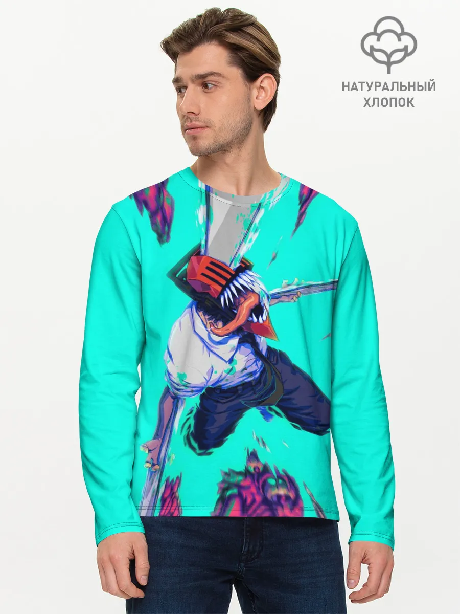 Мужской лонгслив базовый / ЧЕЛОВЕК БЕНЗОПИЛА ДЕНДЖИ