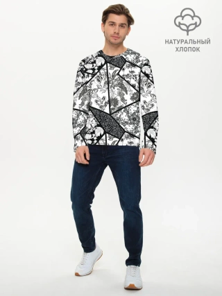 Мужской лонгслив базовый / Цветочный Кинцуги / Kintsugi