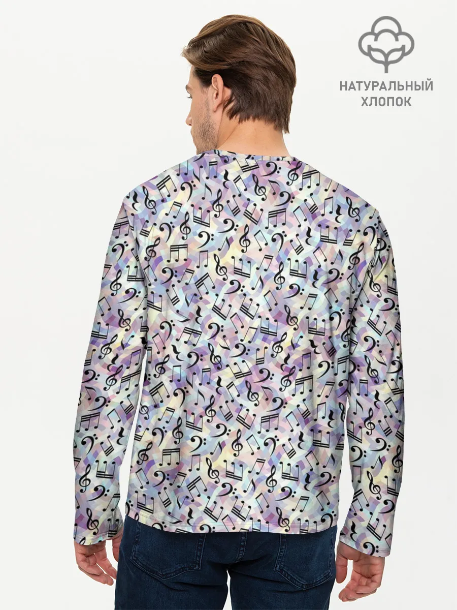 Мужской лонгслив базовый / Музыкальные Ноты