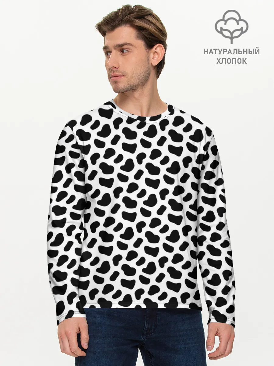 Мужской лонгслив базовый / Текстура далматина