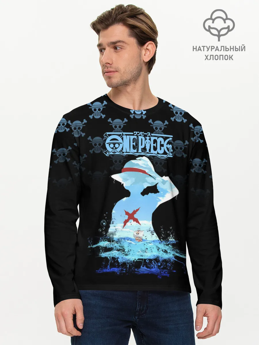 Мужской лонгслив базовый / Луффи | Пираты Соломенной Шляпы