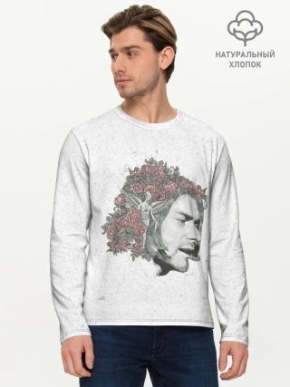 Мужской лонгслив базовый / Цветы в волосах
