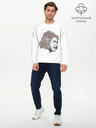 Мужской лонгслив базовый / Цветы в волосах