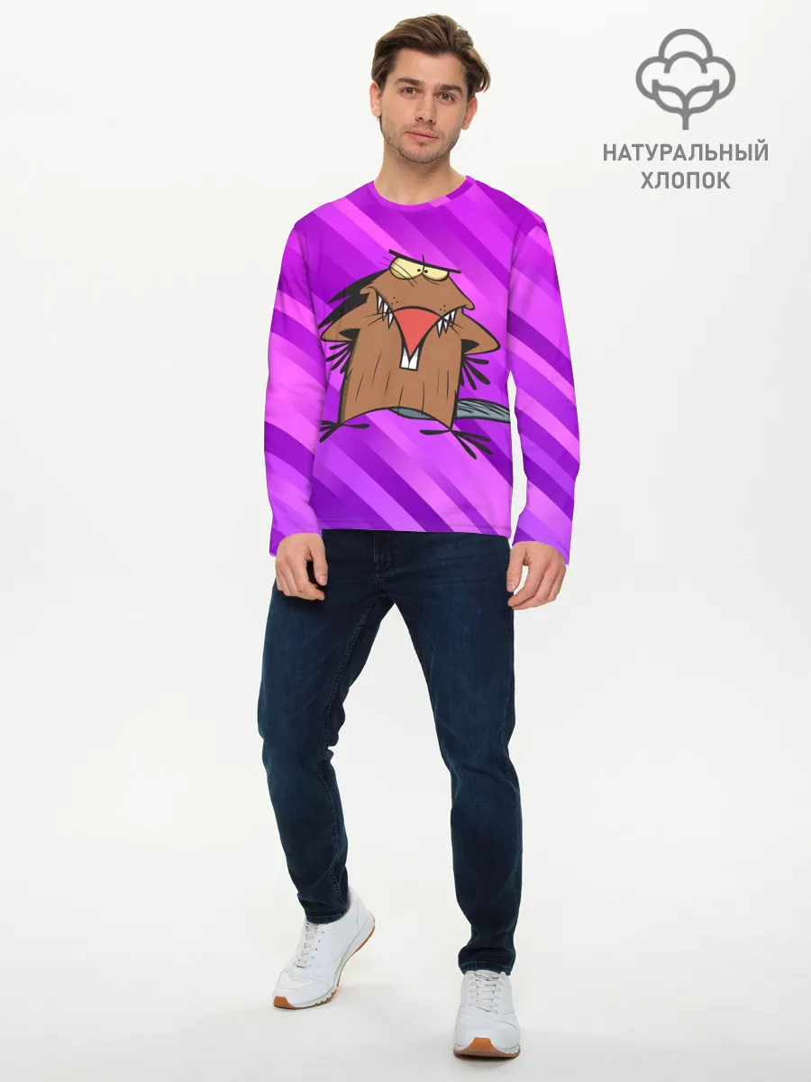 Мужской лонгслив базовый / Крутые Бобры мультфильм