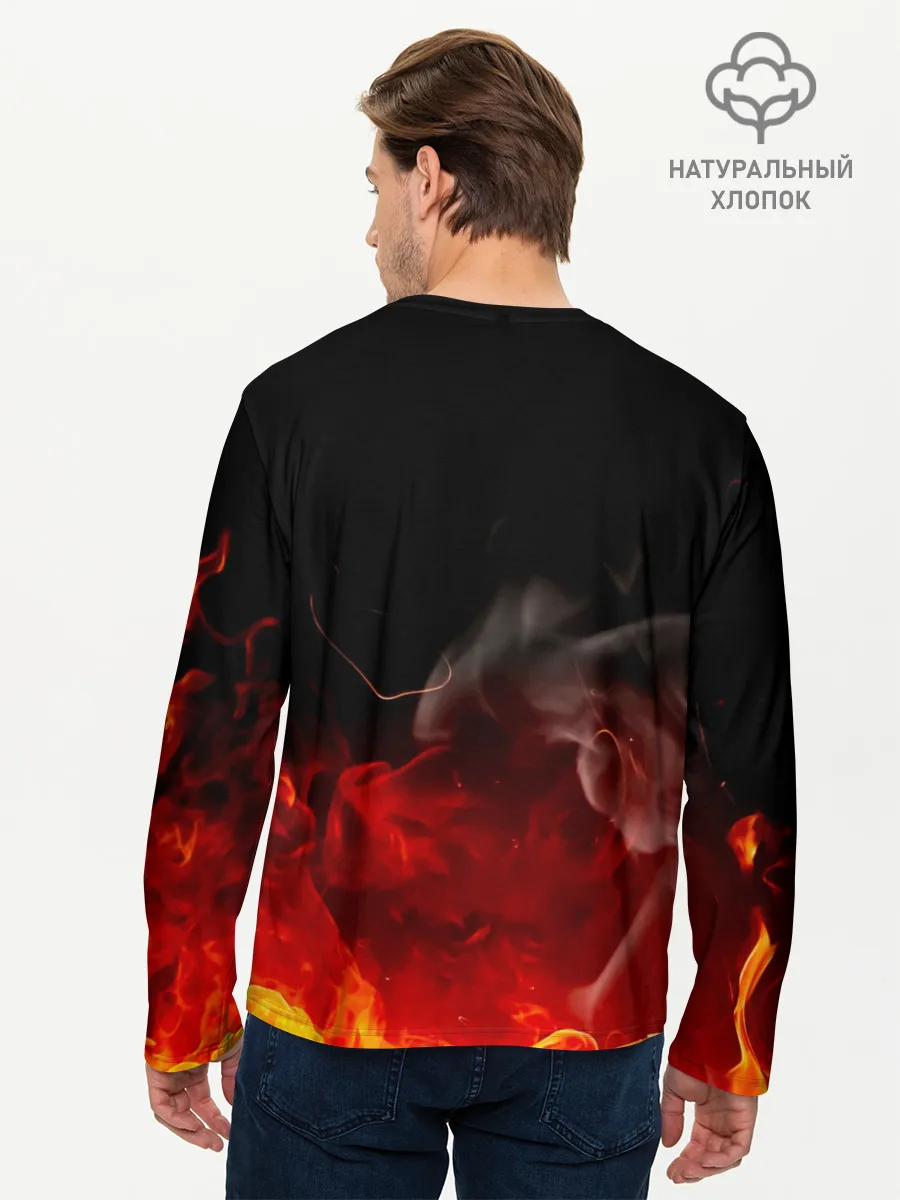 Мужской лонгслив базовый / Зоро и Луффи в огне One Piece