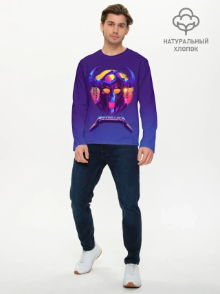 Мужской лонгслив базовый / Metallica Neon