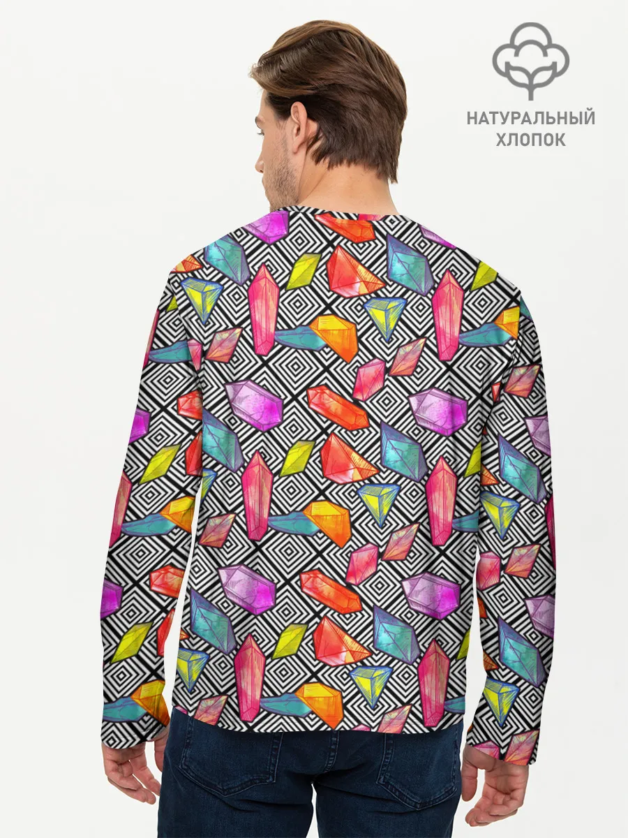 Мужской лонгслив базовый / Кристаллы