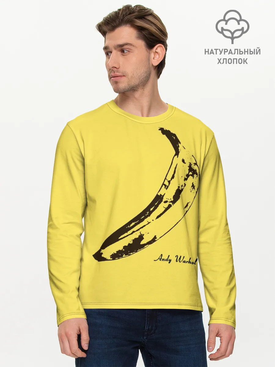 Мужской лонгслив базовый / Энди Уорхол - Банан