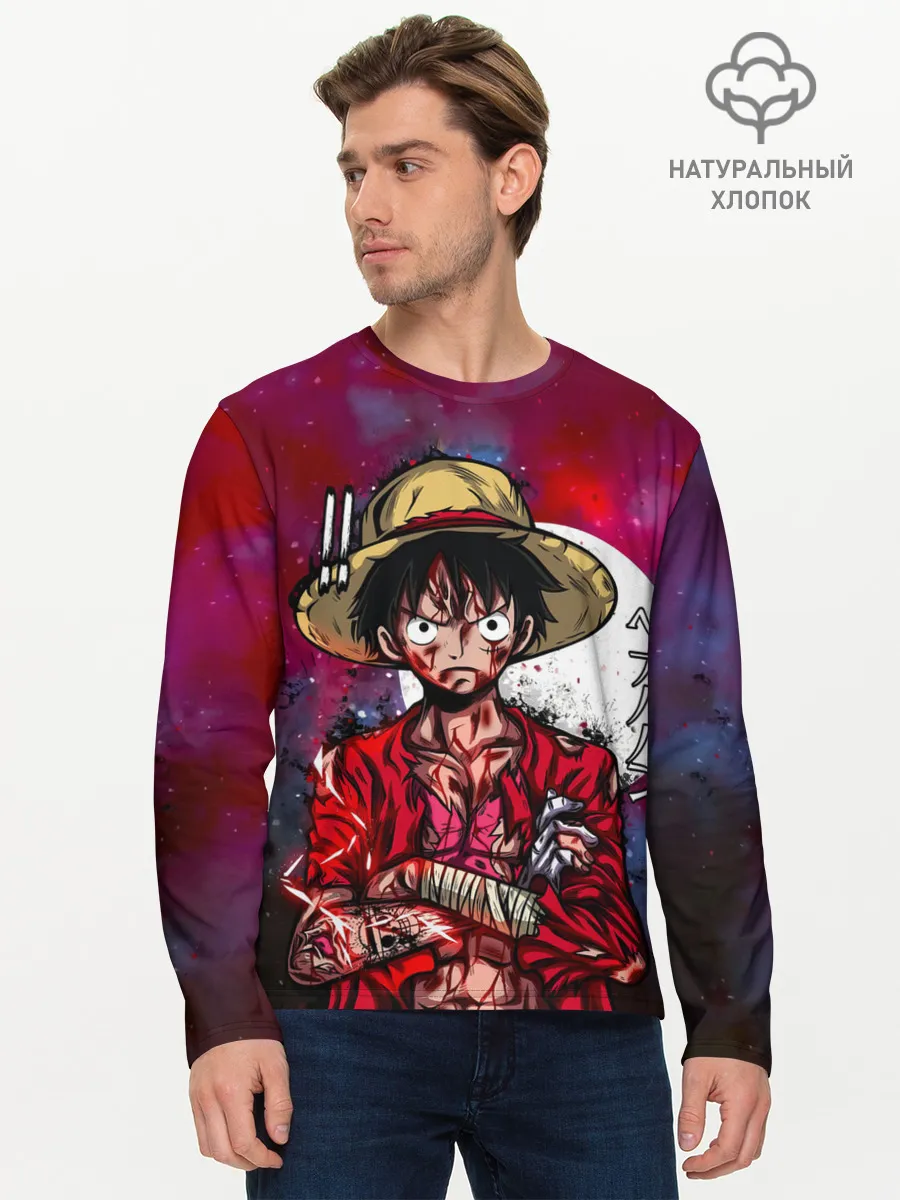 Мужской лонгслив базовый / Луффи One Piece. Большой куш