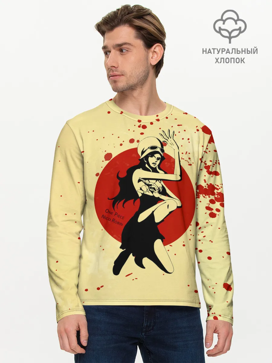 Мужской лонгслив базовый / Нико Робин | One Piece