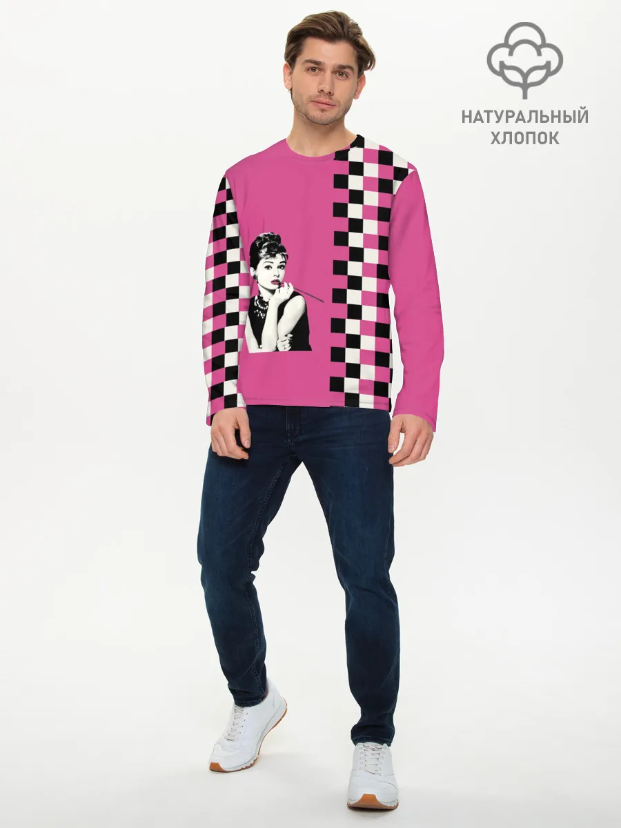 Мужской лонгслив базовый / Энди Уорхолл. Одри Хебберн
