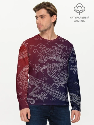 Мужской лонгслив базовый / Традиционный китайский дракон