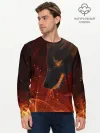 Мужской лонгслив базовый / ОГНЕНЫЙ ВОЛК, 3d