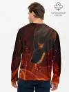 Мужской лонгслив базовый / ОГНЕНЫЙ ВОЛК, 3d