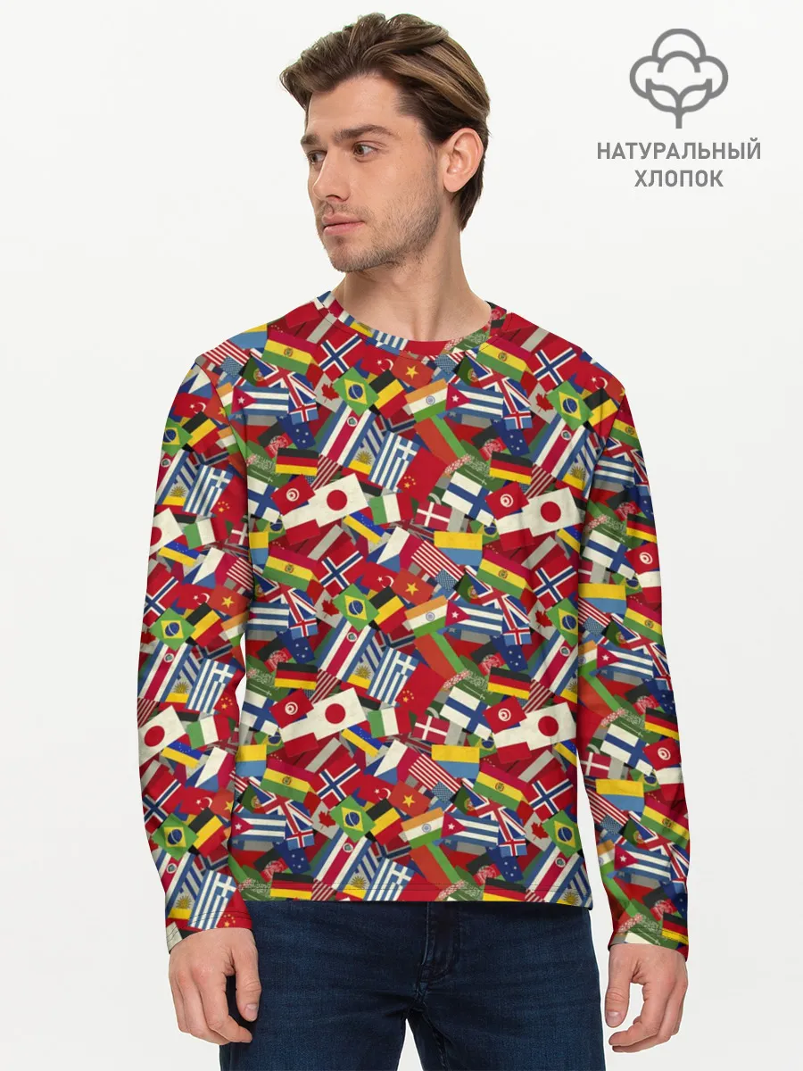Мужской лонгслив базовый / Страны Мира