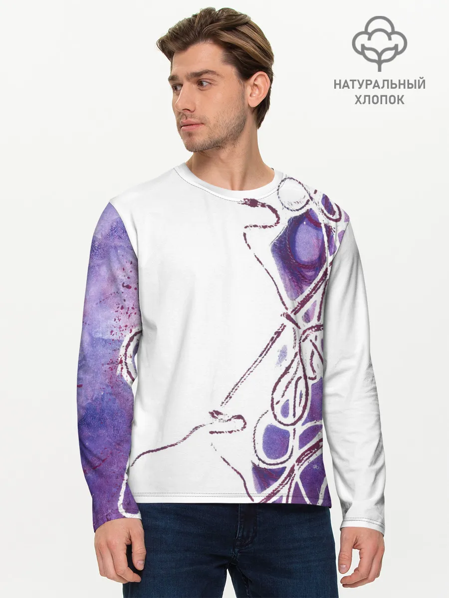 Мужской лонгслив базовый / Фиолетовые нити