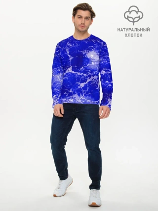 Мужской лонгслив базовый / Морские волны!