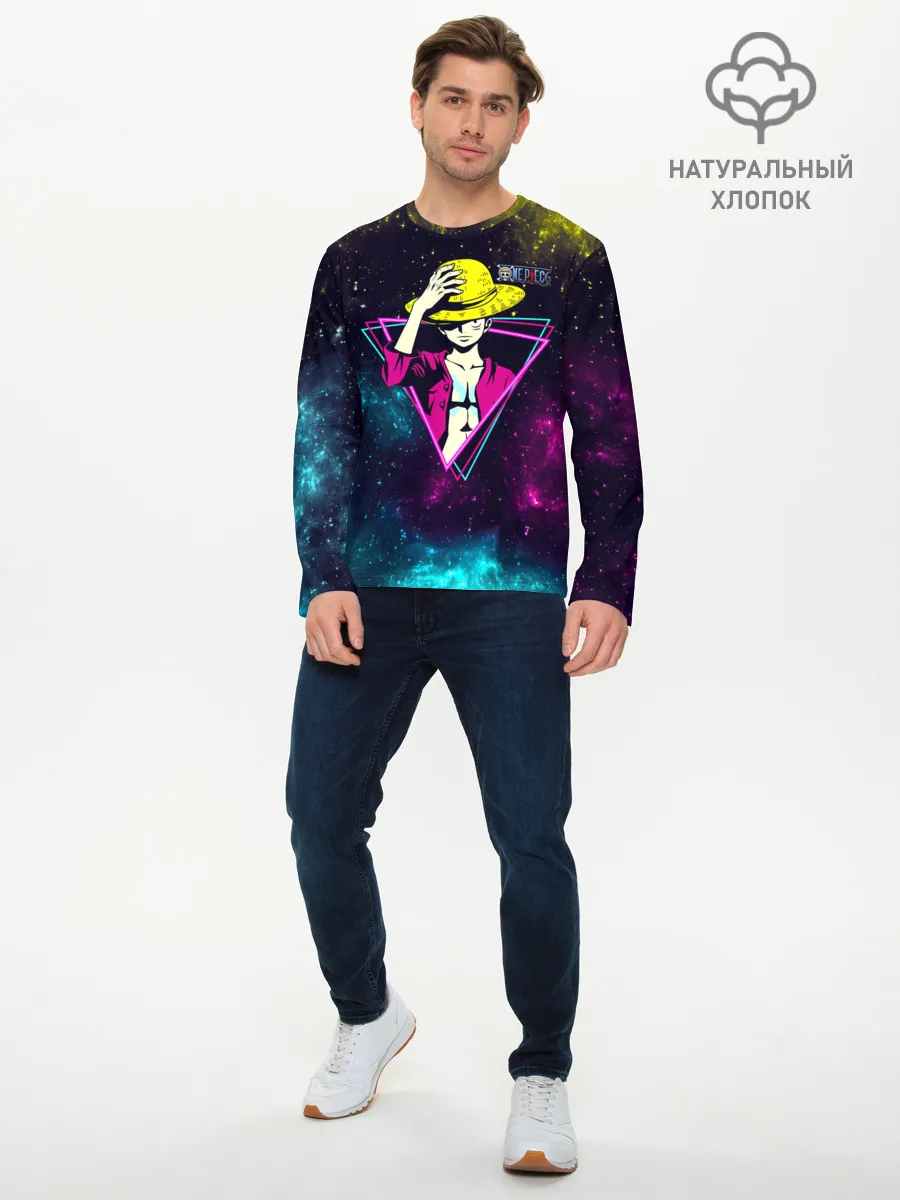 Мужской лонгслив базовый / Космический Луффи One Piece